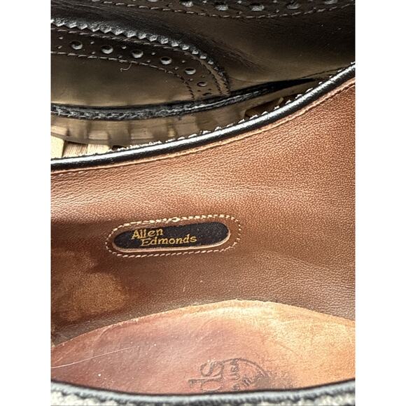 Allen Edmonds Men’s Sanford Dress Shoes Size 9 Leather Made In USA Black - Picture 5 of 15